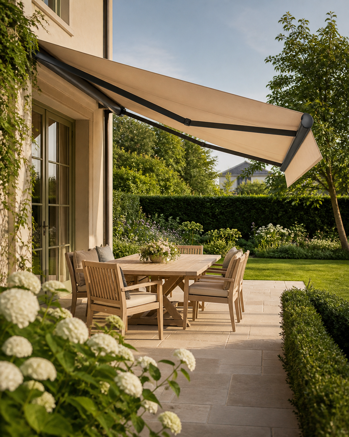 A welcoming outdoor dining space
